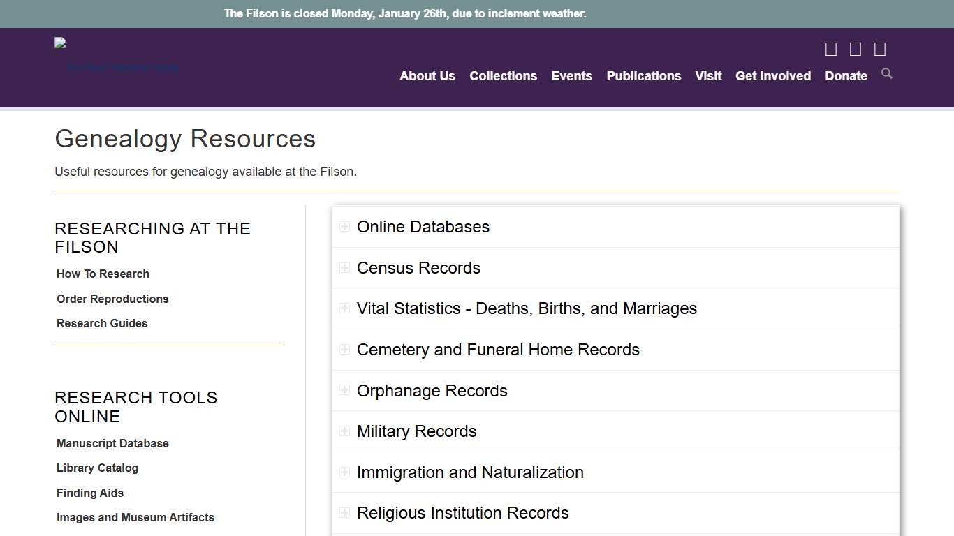 Genealogy Resources – The Filson Historical Society