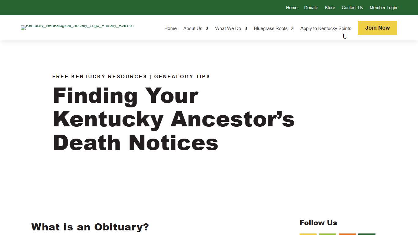 Finding Your Kentucky Ancestor's Death Notices - Kentucky Genealogical Society